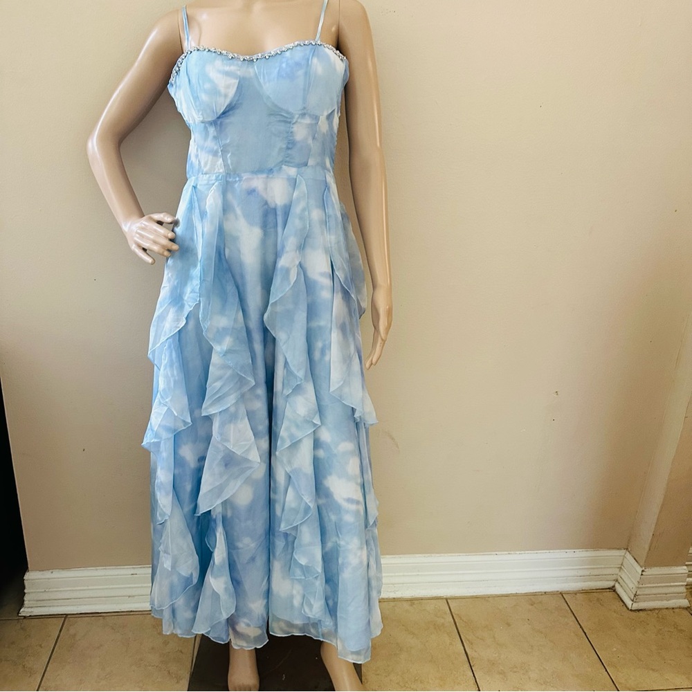 Souk+Sepia Xiarichanming, spaghetti straps, embellished W/stones, maxi DressSz L